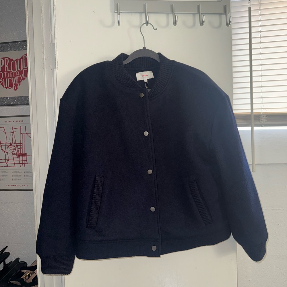 XiRENA Dark Navy Braidy Jacket with Lavender Lining